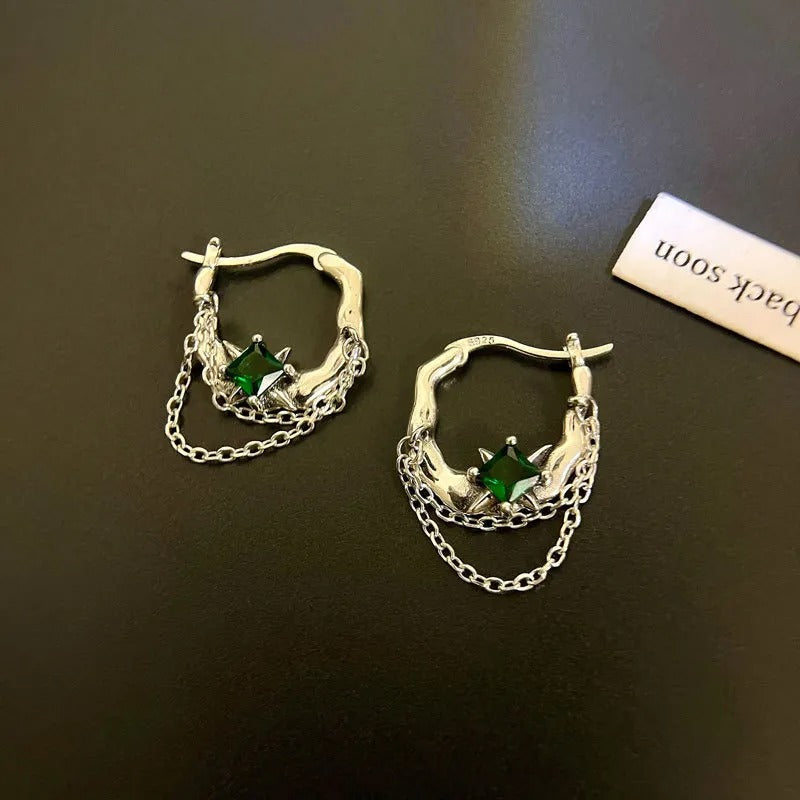 Emerald Gemstone Earrings 