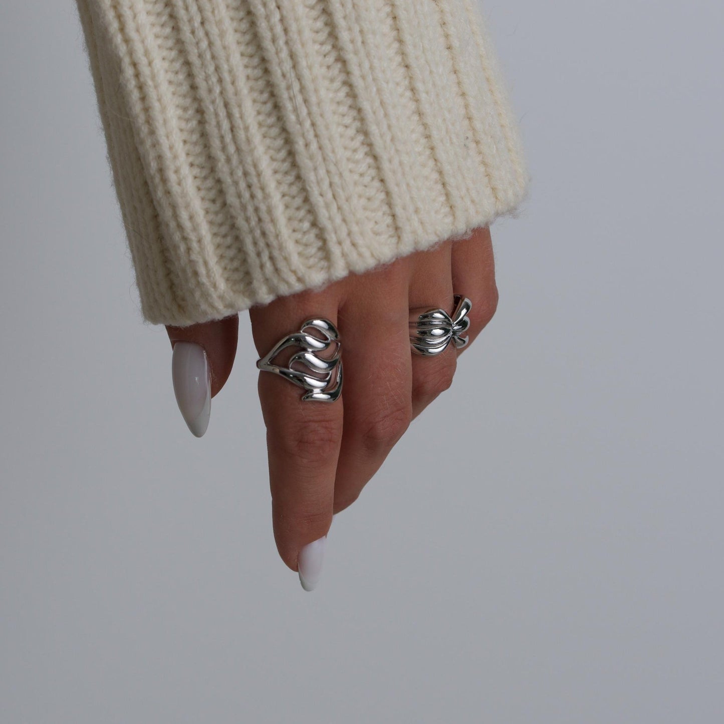 Silver Chunky Irregular Ring