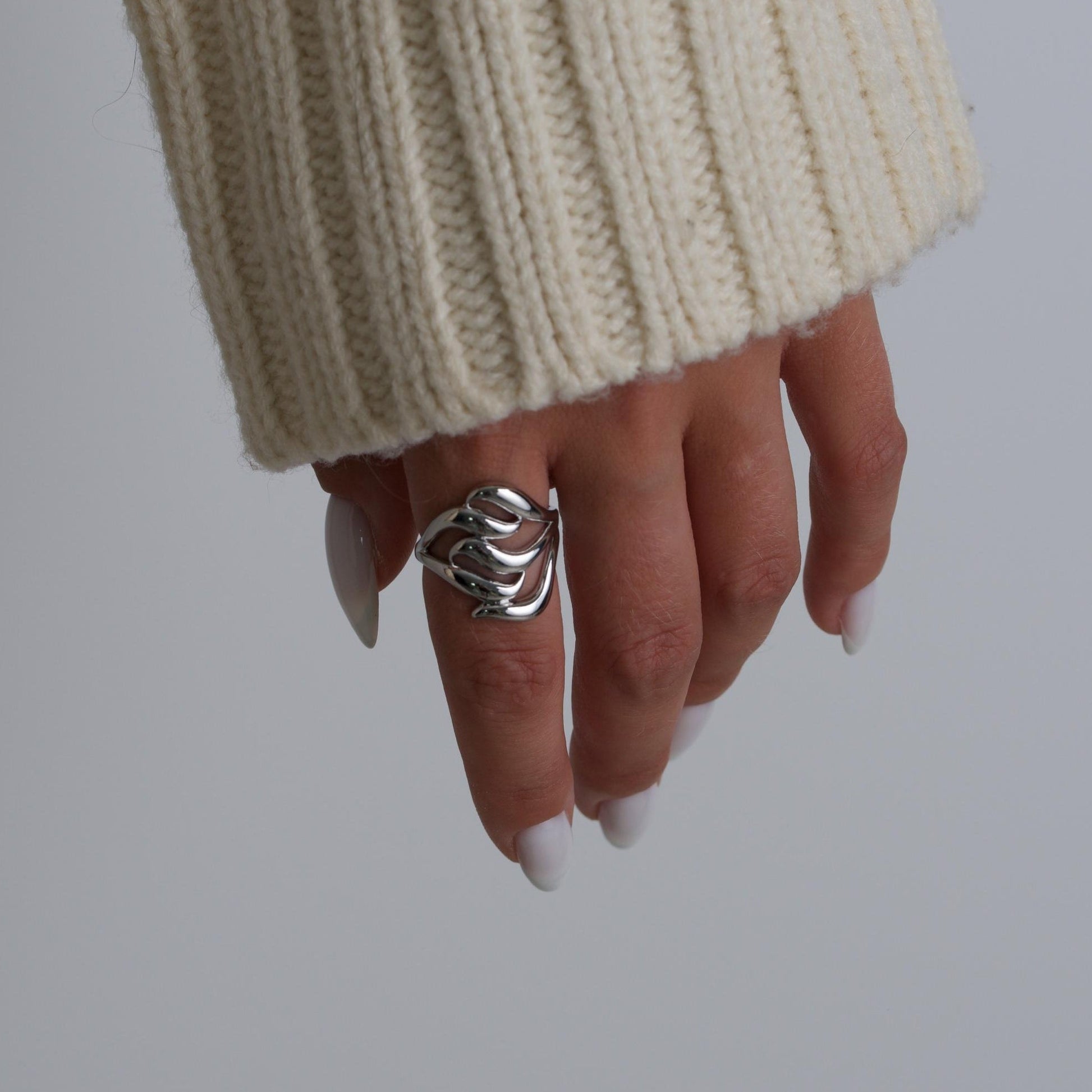 Silver Chunky Irregular Ring