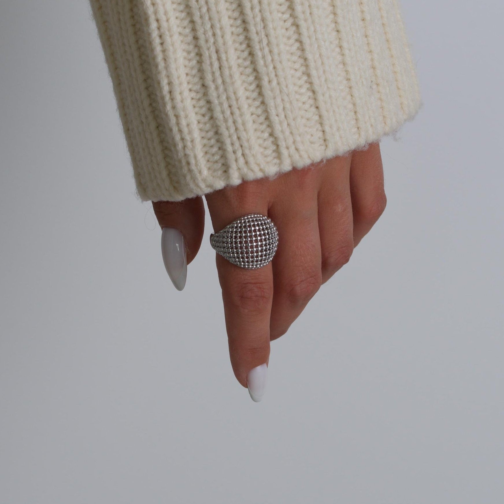 Silver Chunky Modern Ring