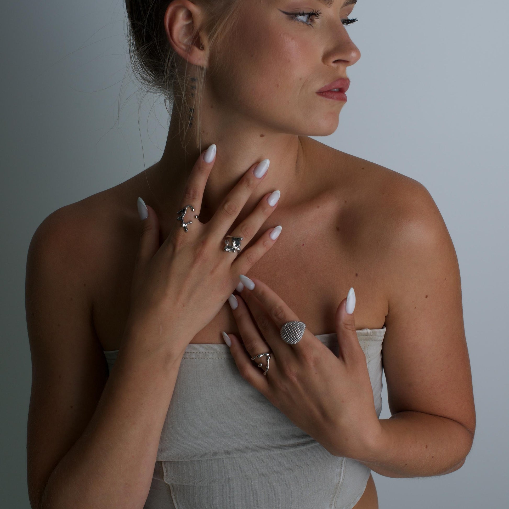 Silver Chunky Modern Ring