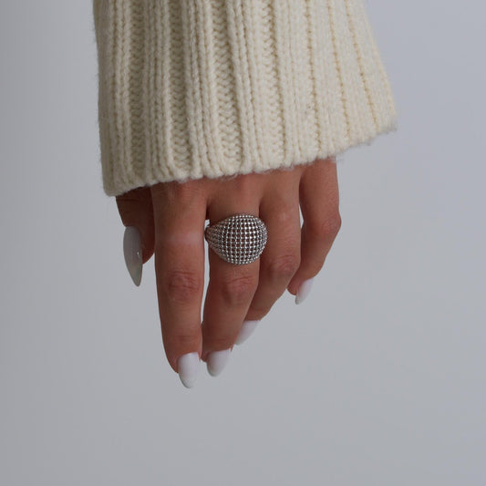 Silver Chunky Modern Ring