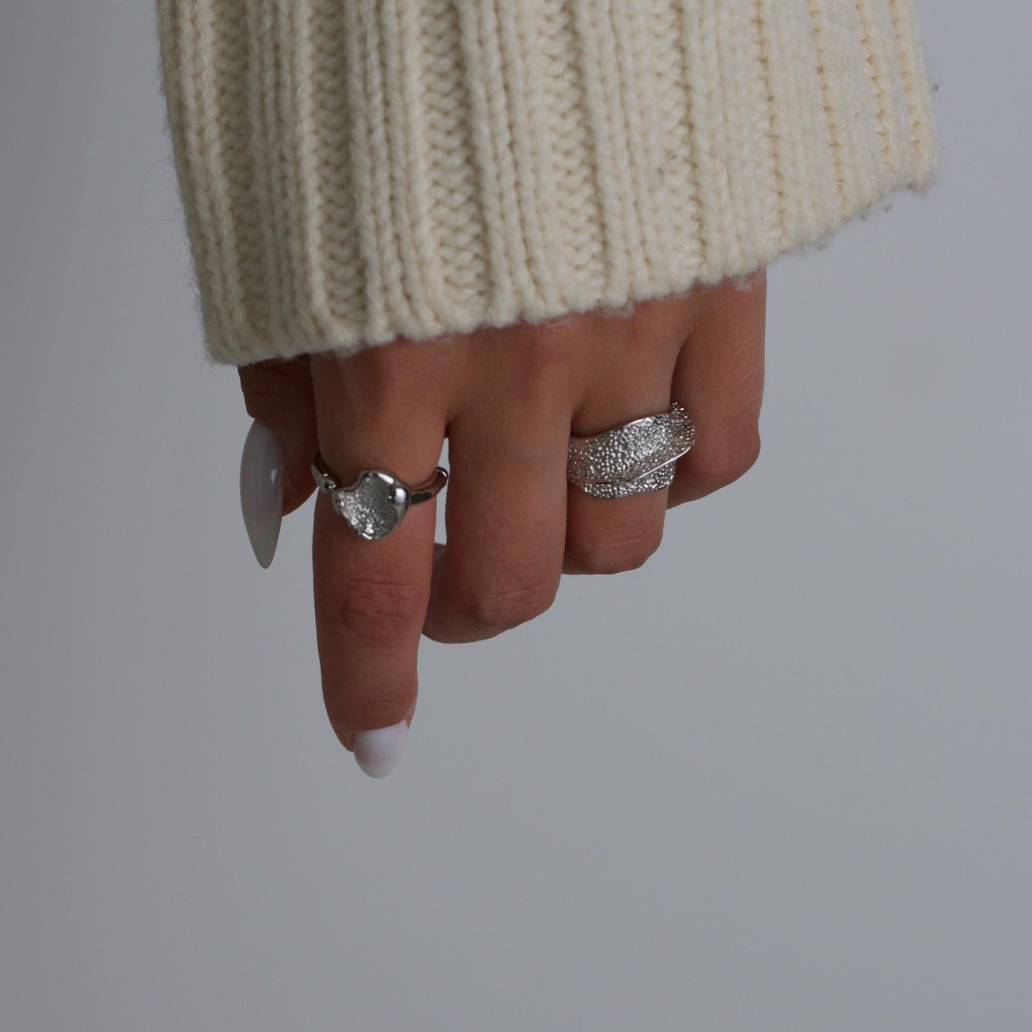 Silver Dainty Crystal Ring