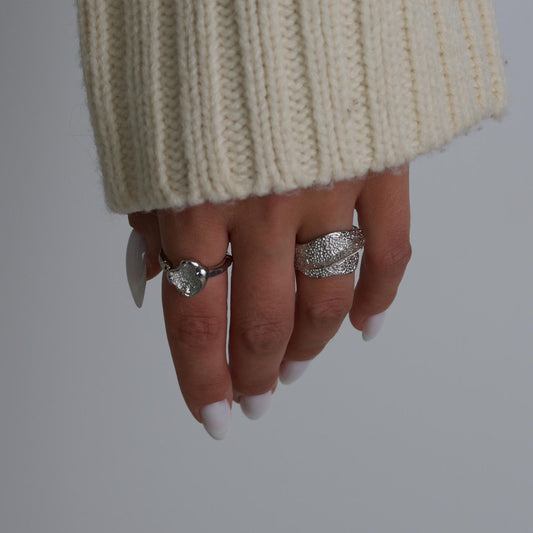 Silver Dainty Crystal Ring