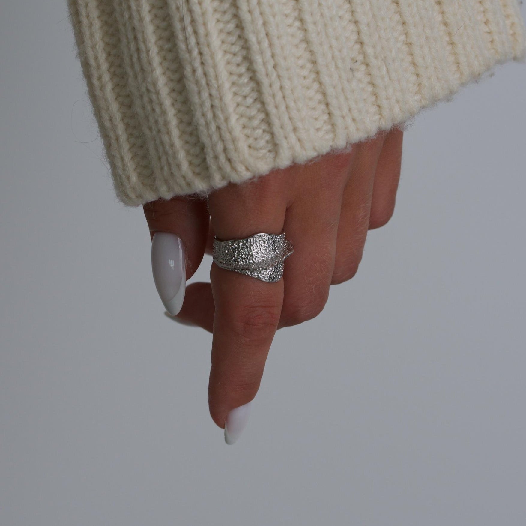 Silver Dainty Crystal Ring