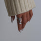 Silver Geometric Wave Ring