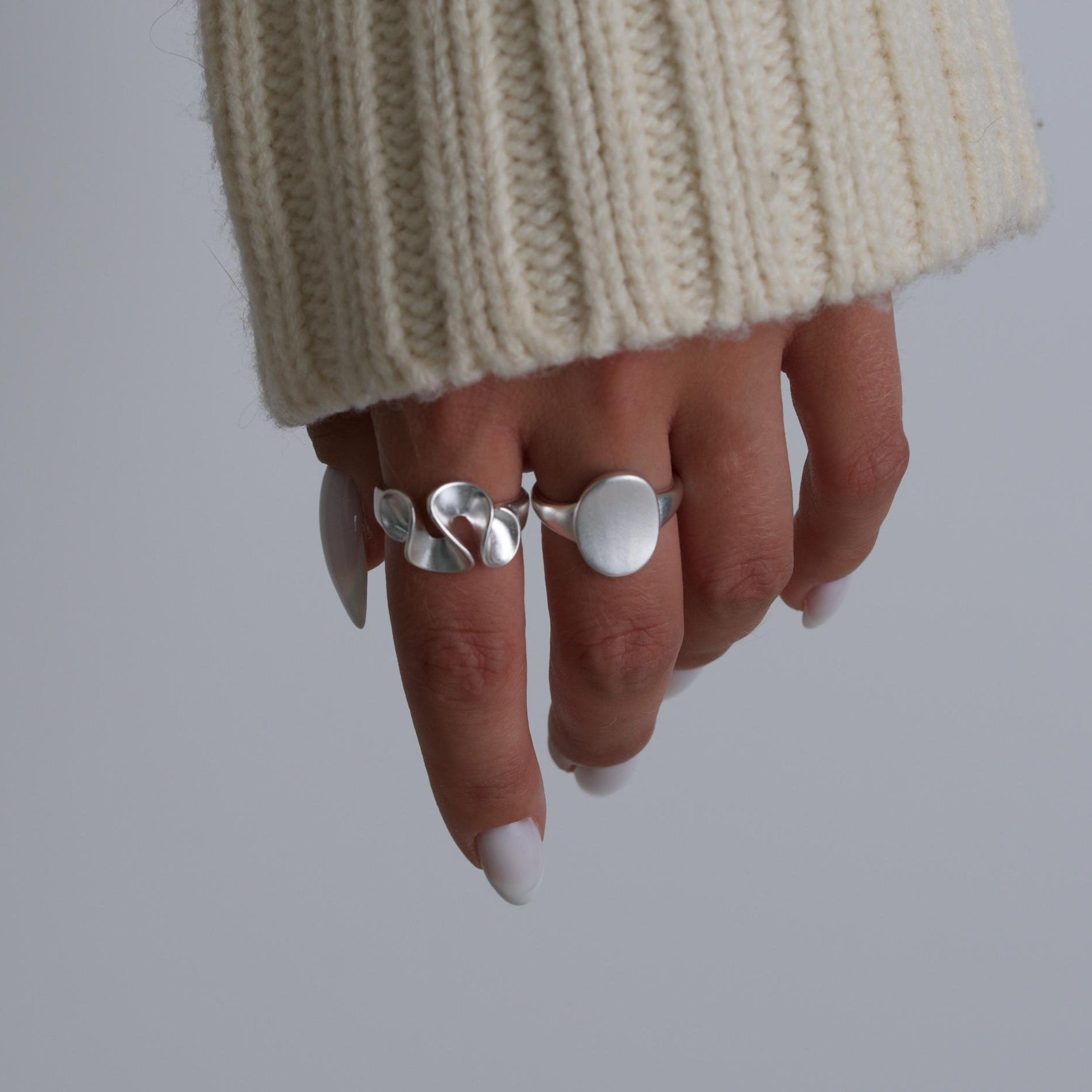 Silver Minimalist Wave Ring