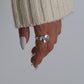 Silver Nature Geometric Rings