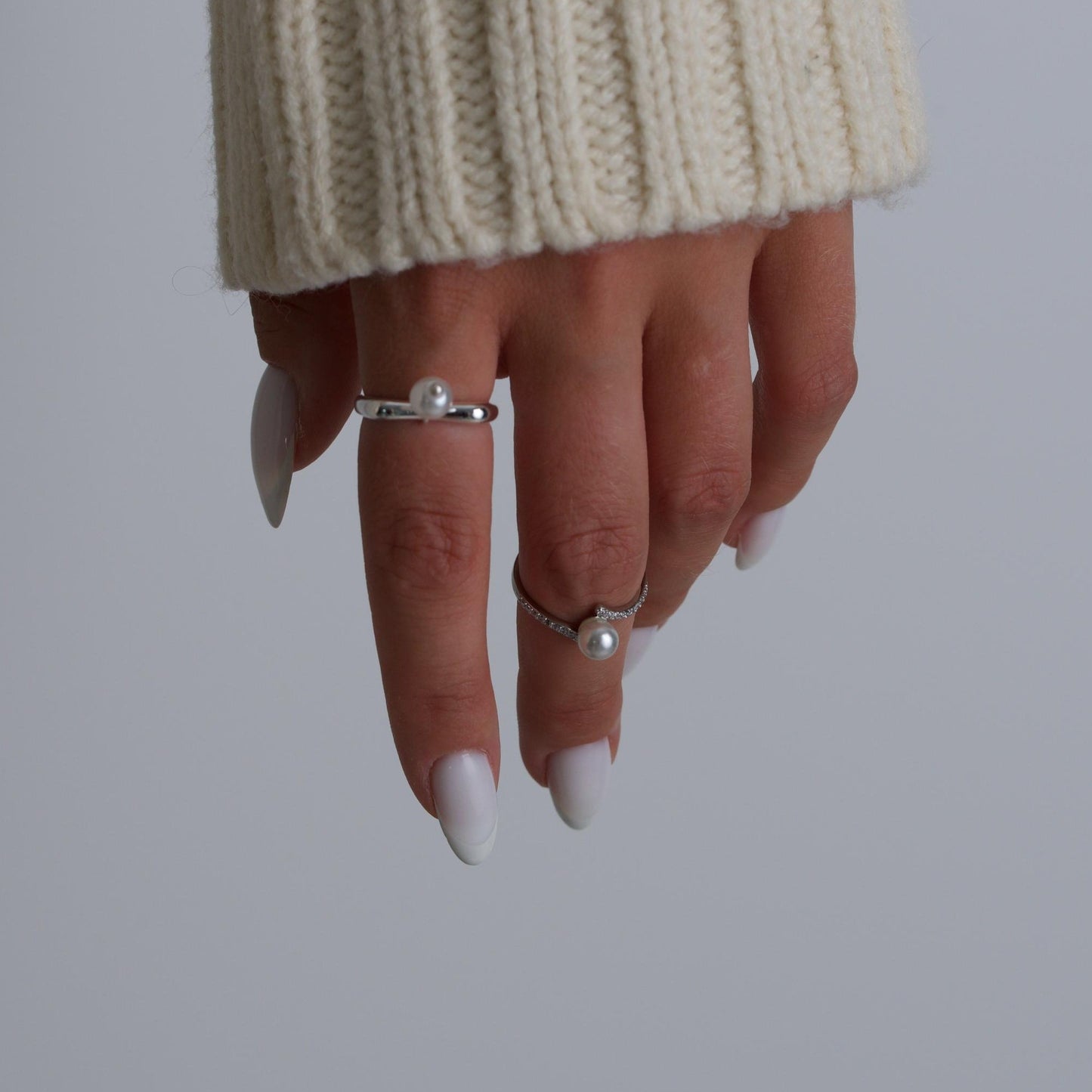 Silver Pearl Rings