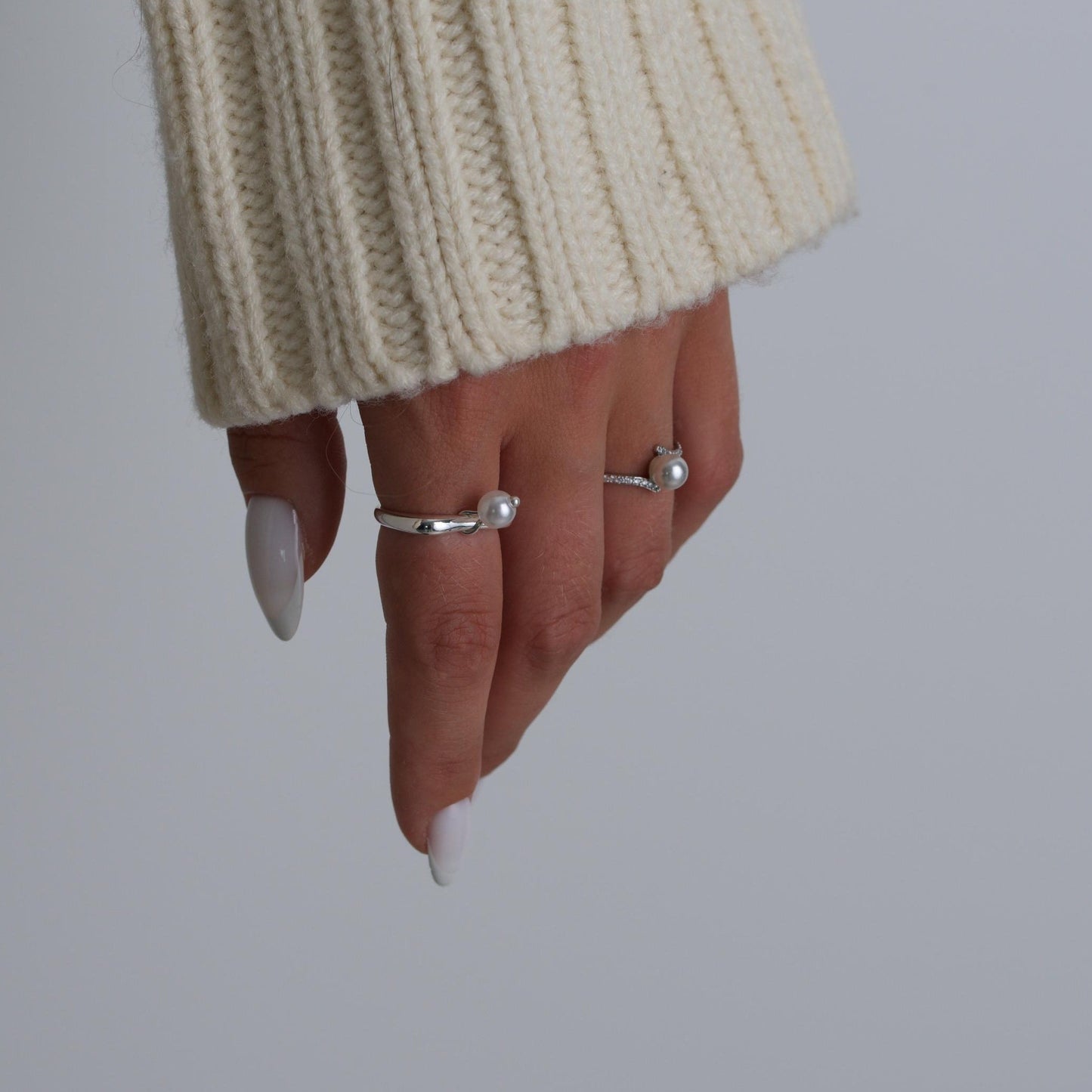 Silver Pearl Rings