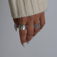 Silver Textured Hammered Rings
