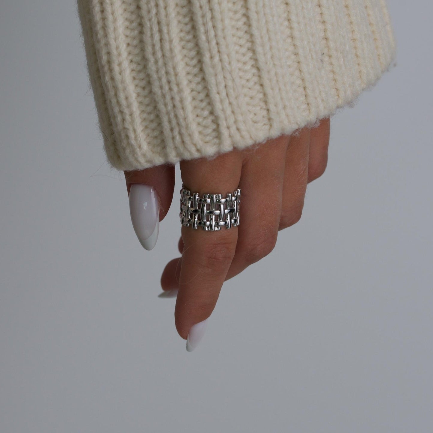 Silver Textured Hammered Rings