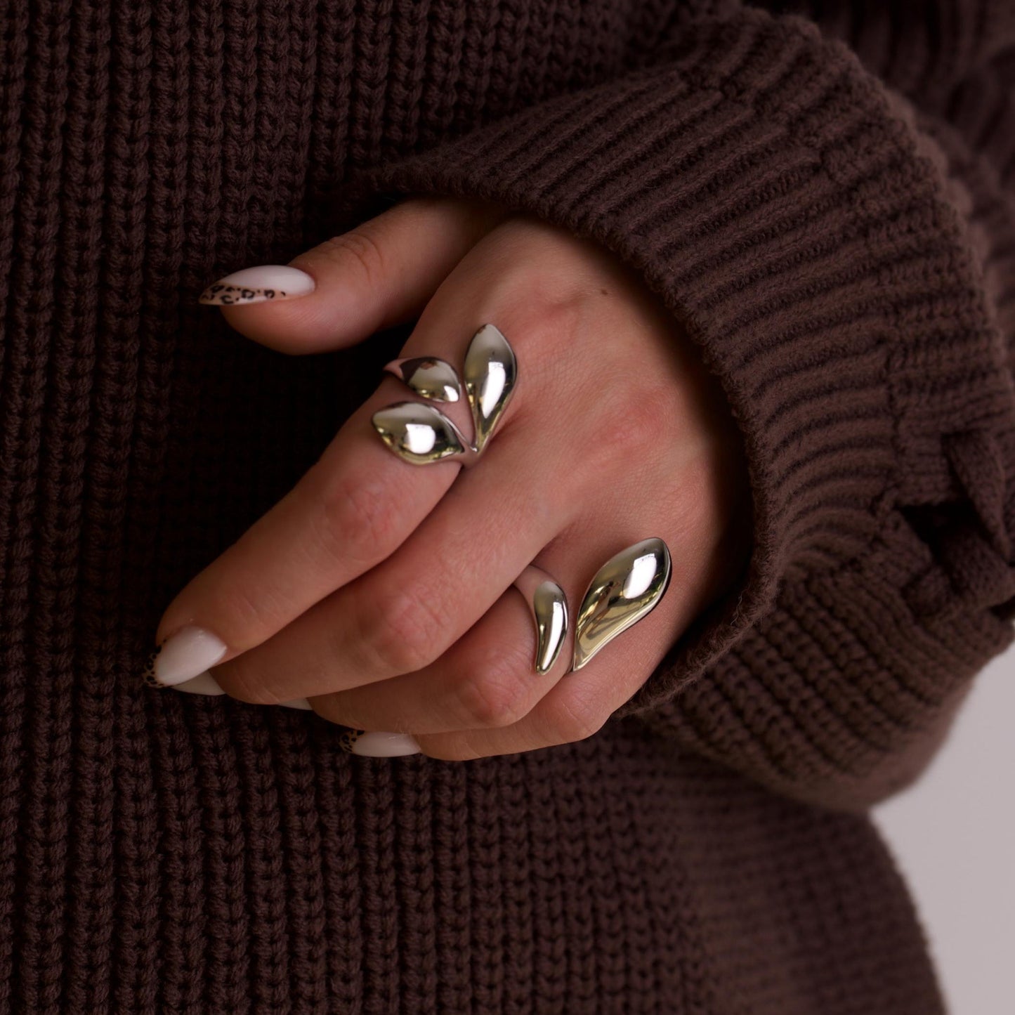 Solid Silver Irregular Molten Rings