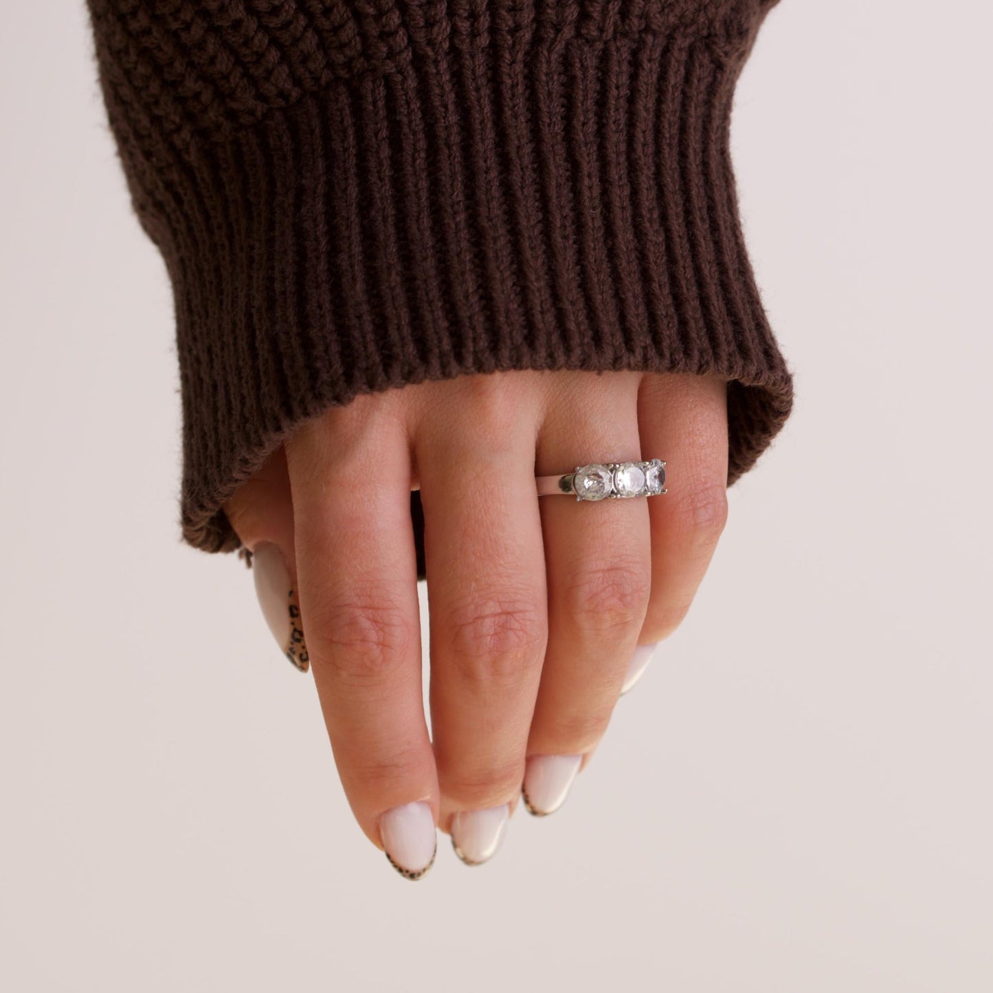 Solid Silver Zirconia Gemstone Ring