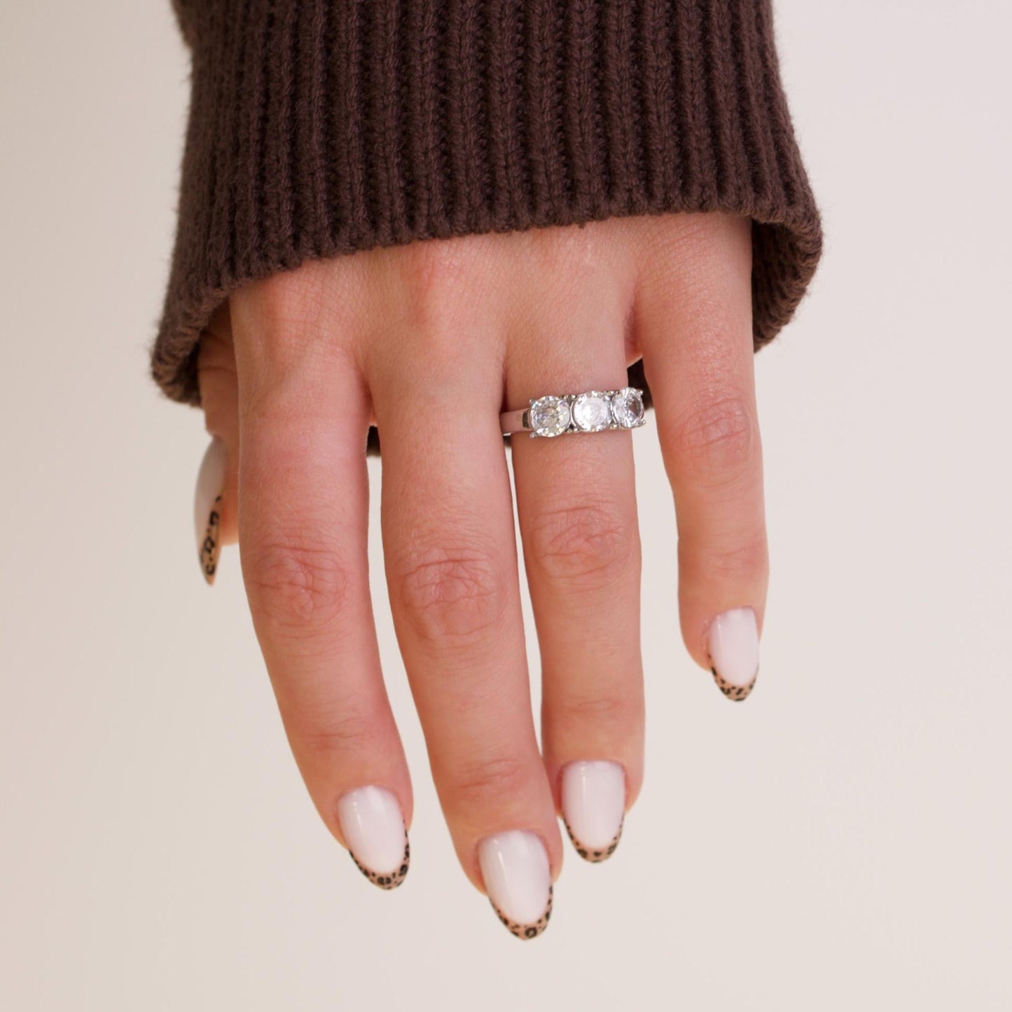 Solid Silver Zirconia Gemstone Ring