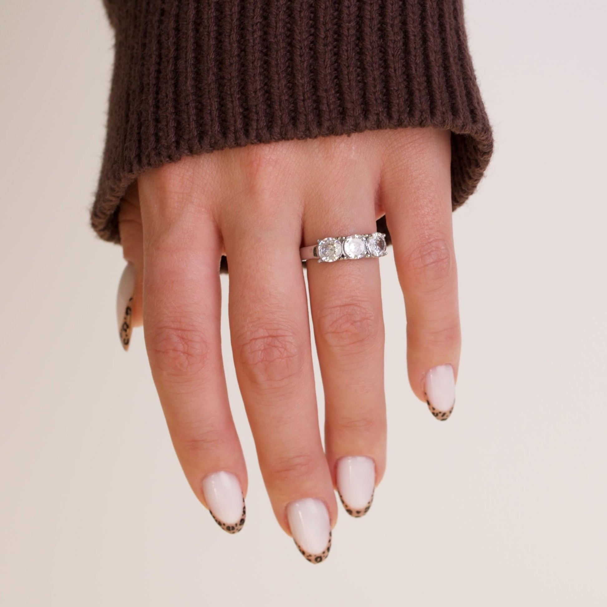 Solid Silver Zirconia Gemstone Ring