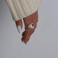 Sterling Silver Orbit Pearl Adjustable Ring