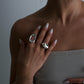 Sterling Silver Orbit Pearl Adjustable Ring 111