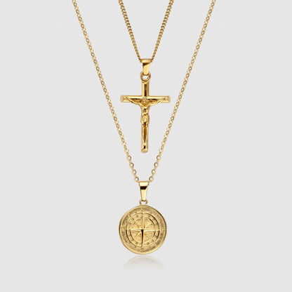 Compass Men's Pendant and Chain