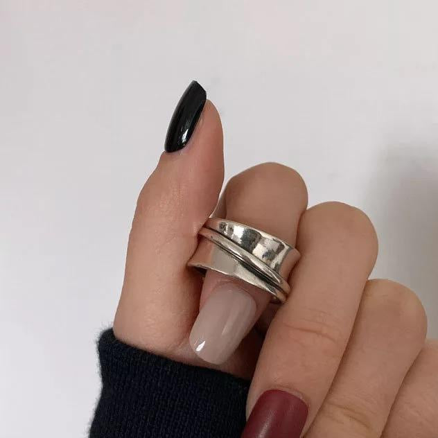 Chunky Silver Ring, .925 Sterling Silver Waterproof Hypoallergenic Eve –  KesleyBoutique