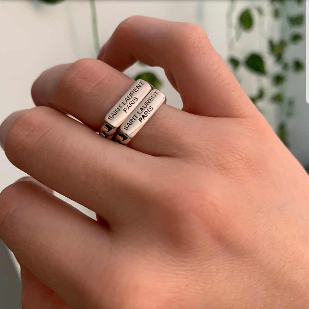 Silver saint laurent ring Clearance