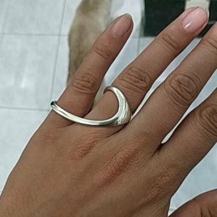 Women's Two Finger Silver Ring
