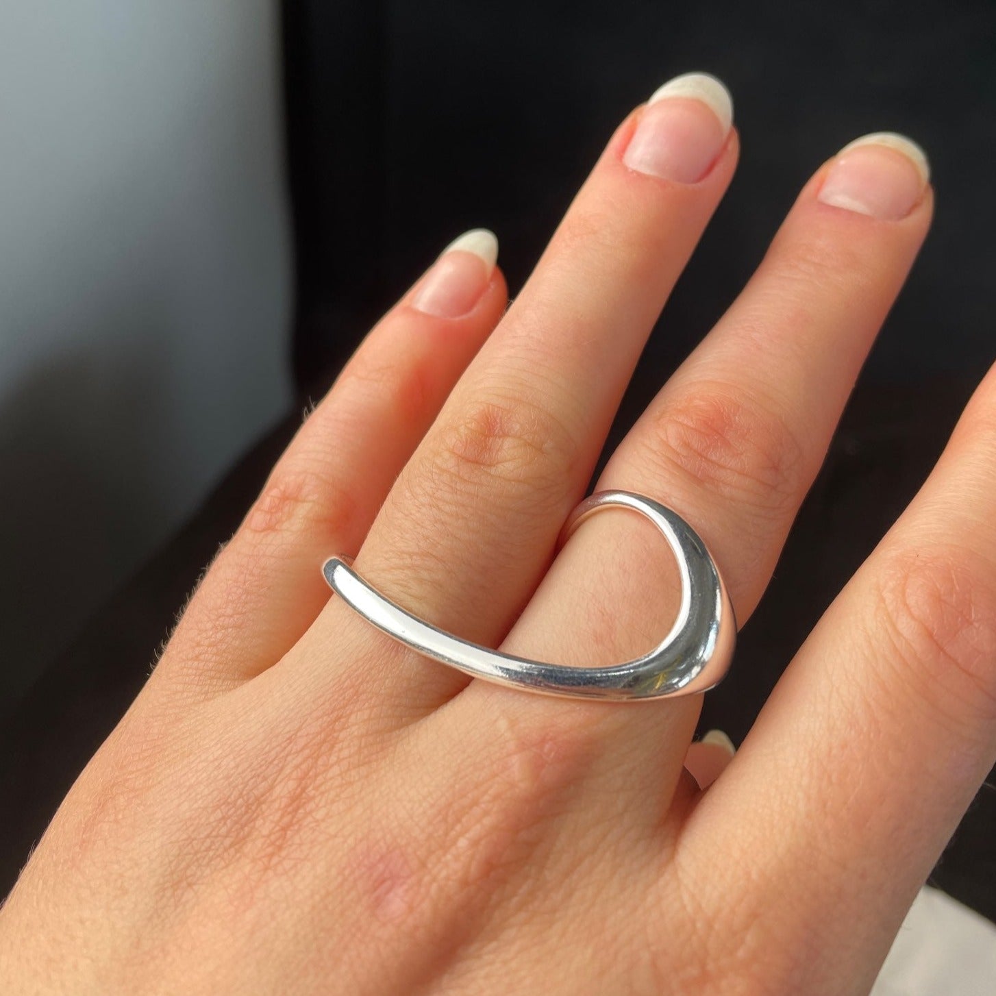 Two Finger Ring, Double Finger Ring, Sterling Silver Ring, High Quality CZ  Ring, .925 Two Finger Ring, CZ Ring, - Etsy