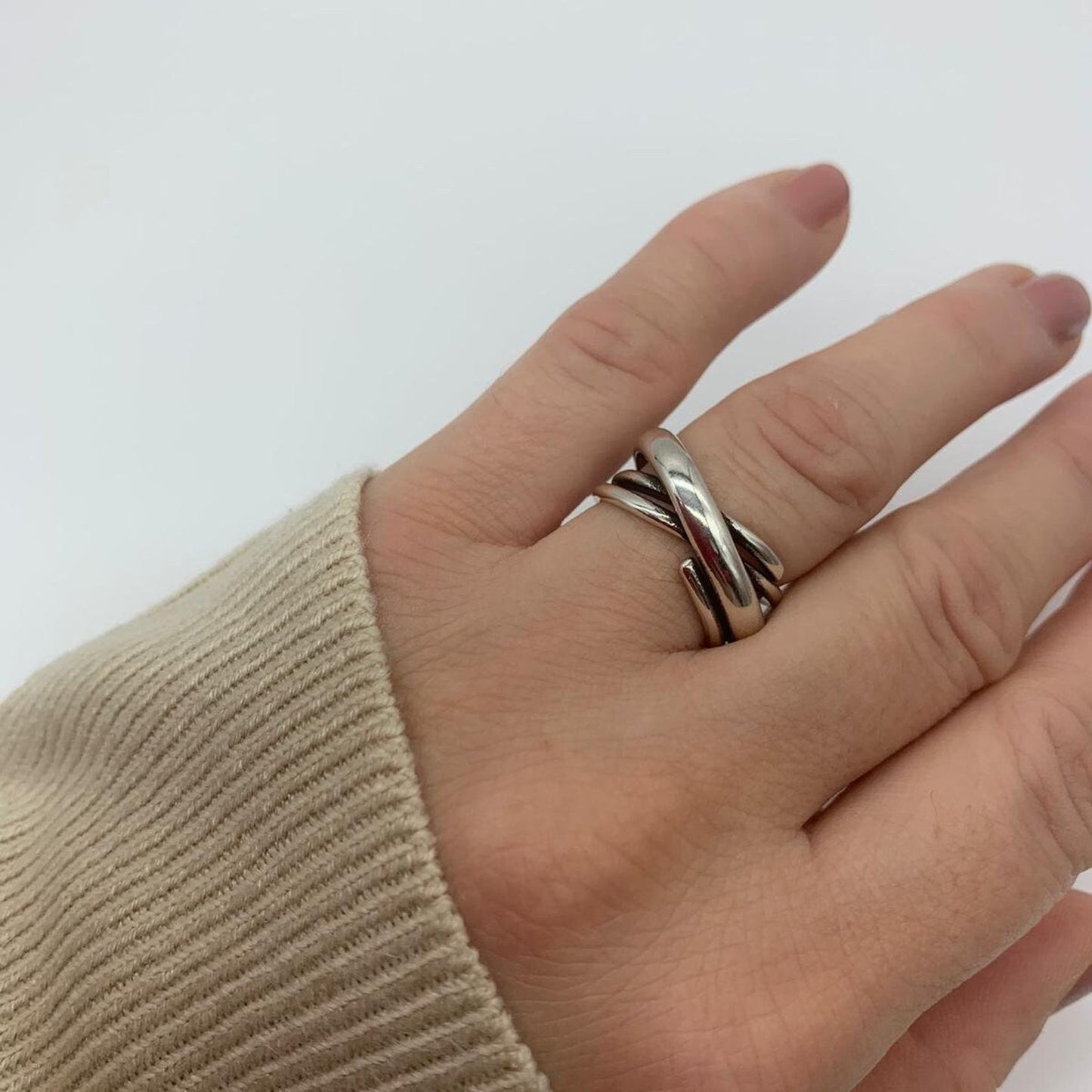 Sterling Silver Double Layer Ring