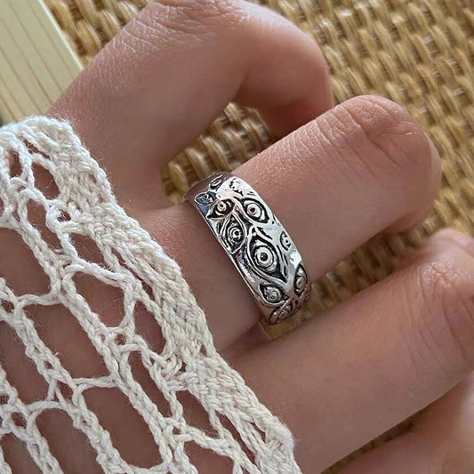 Infinity Eye Chunky Silver Ring