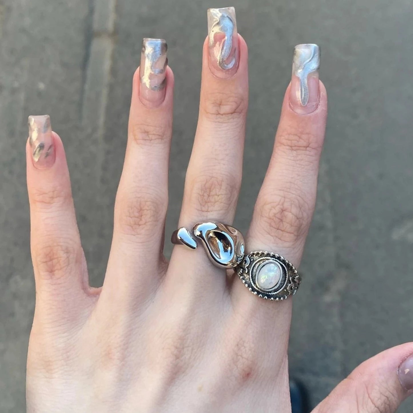 Chunky Silver Irregular Ring